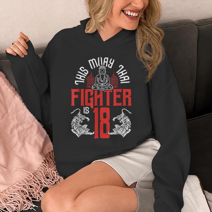 Muay Thai Fighter Is 18 Thai Boxing Muay Thai 18th Birthday Unisex Hoodie