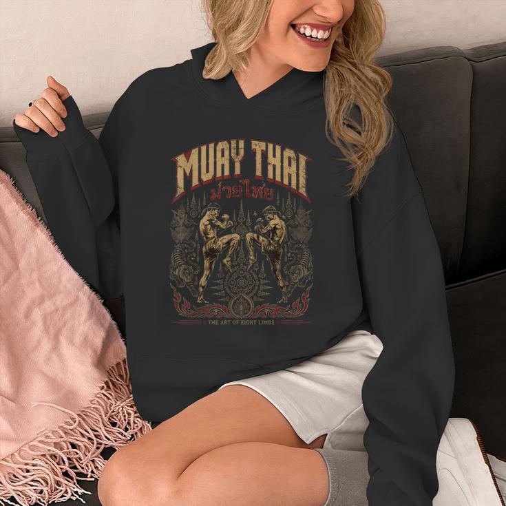 Muay Thai Nak Muay Vintage Thai Boxing Warrior Art Unisex Hoodie