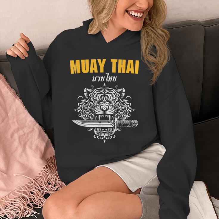 Muay Thai Sak Yant MMA Tattoo Tiger Lion Knife Martial Art Unisex Hoodie