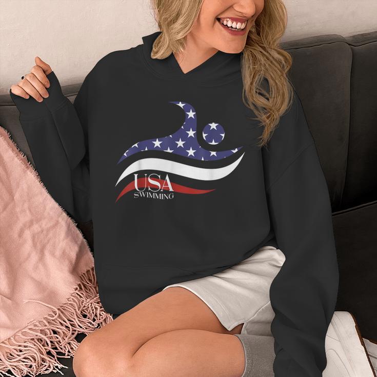 Patriotic American Flag Floating USA Swimming Team Unisex Hoodie