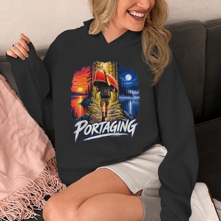 Portaging Canoe Wilderness Adventure Scenic Graphic Unisex Hoodie Portaging Canoe Wilderness Adventure Scenic Graphic Unisex Hoodie
