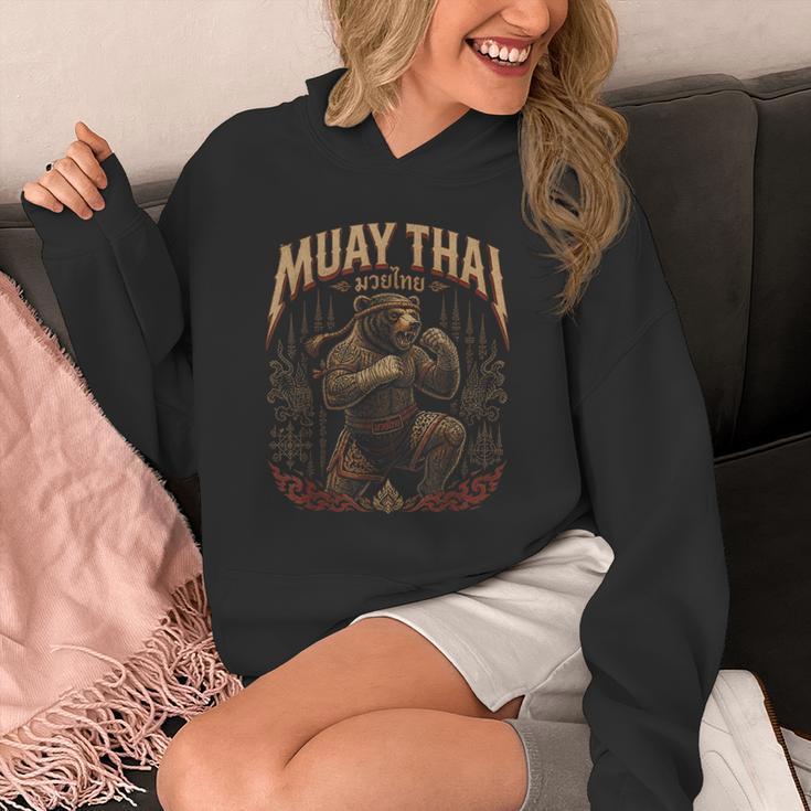 Retro Nak Muay Muay Thai Fighter Thai Boxing Gym Bear Unisex Hoodie Retro Nak Muay Muay Thai Fighter Thai Boxing Gym Bear Unisex Hoodie