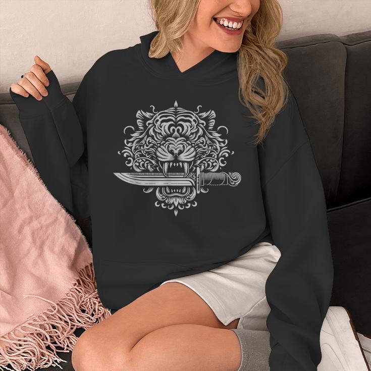 Sak Yant Muay Thai MMA Tattoo Tiger Head Knife Martial Art Unisex Hoodie Sak Yant Muay Thai MMA Tattoo Tiger Head Knife Martial Art Unisex Hoodie