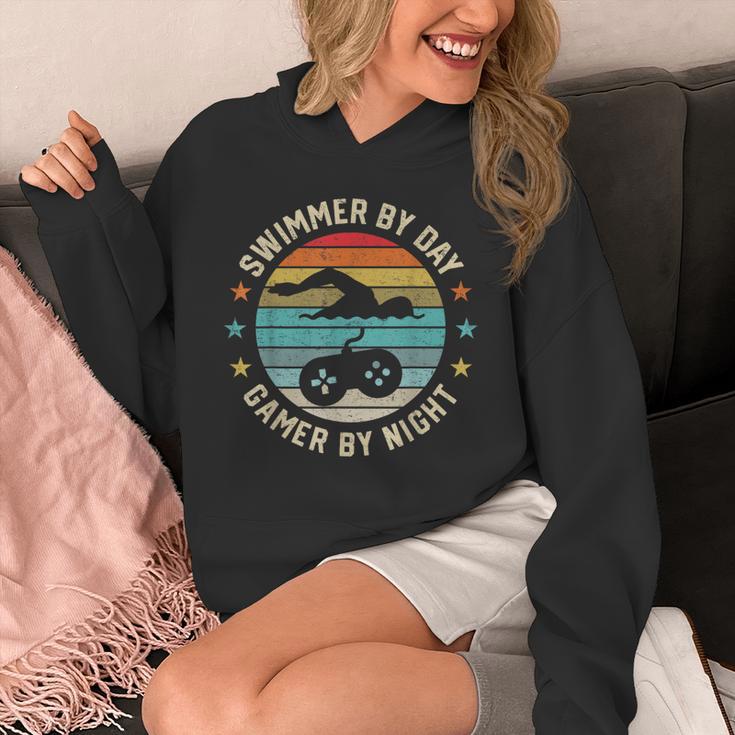 Swimmer By Day Gamer By Night Swimming Swim Lover Gaming Unisex Hoodie