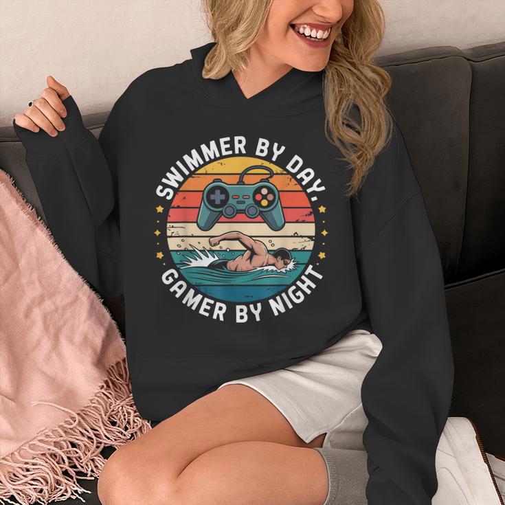 Swimmer By Day Gamer By Night Swimming Vintage Gaming Swim Unisex Hoodie Swimmer By Day Gamer By Night Swimming Vintage Gaming Swim Unisex Hoodie