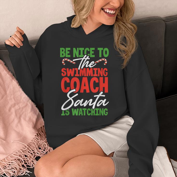 Swimming Coach Christmas Xmas Swimming Santa Unisex Hoodie