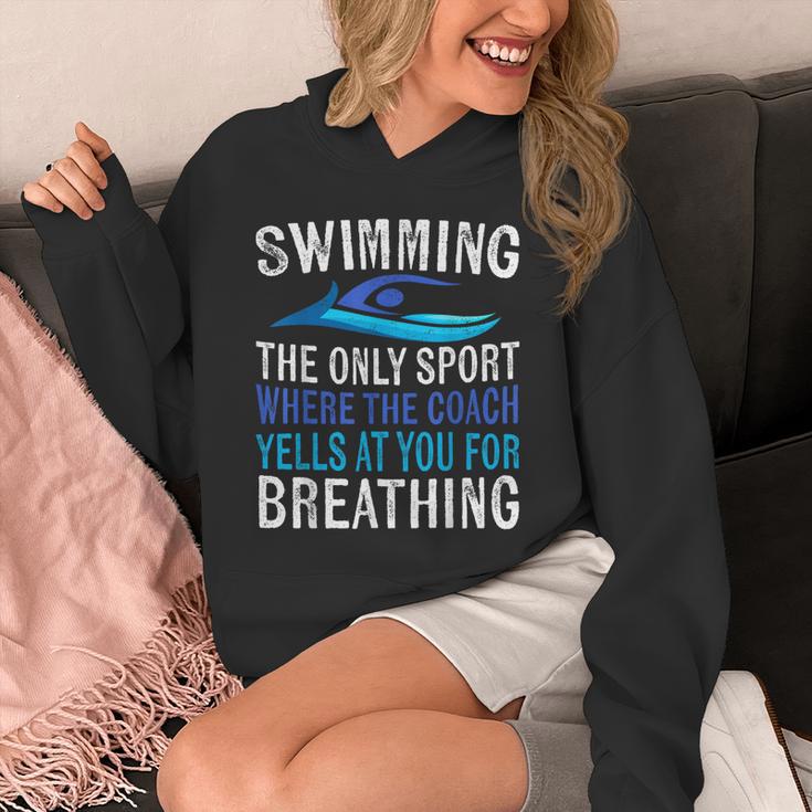 Swimming Only Sport Where The Coach Swimmer Swim Team Unisex Hoodie