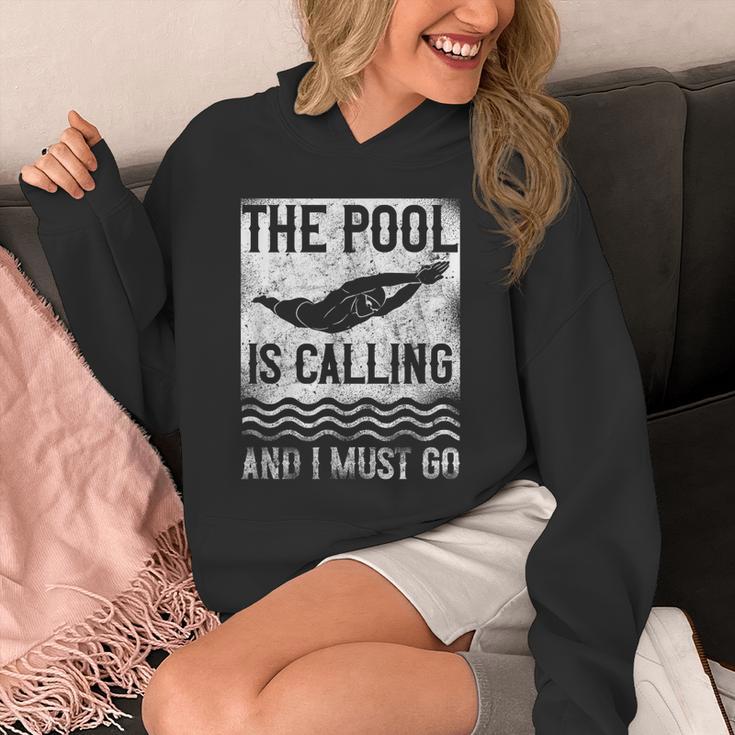 Swimming Swimmer Swim The Pool Is Calling Vintage Unisex Hoodie Swimming Swimmer Swim The Pool Is Calling Vintage Unisex Hoodie