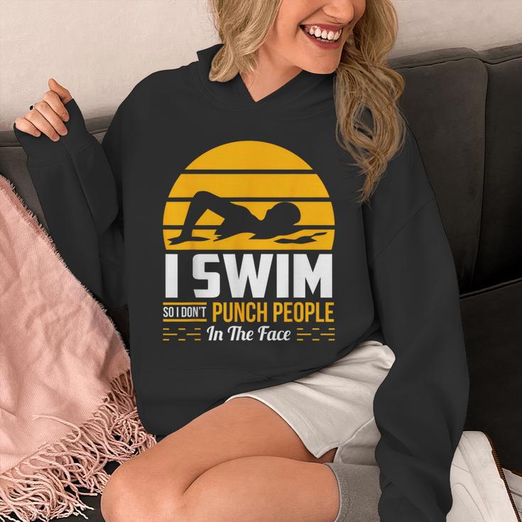 Swimming Swimmer Swim Team So I Don't Punch Unisex Hoodie