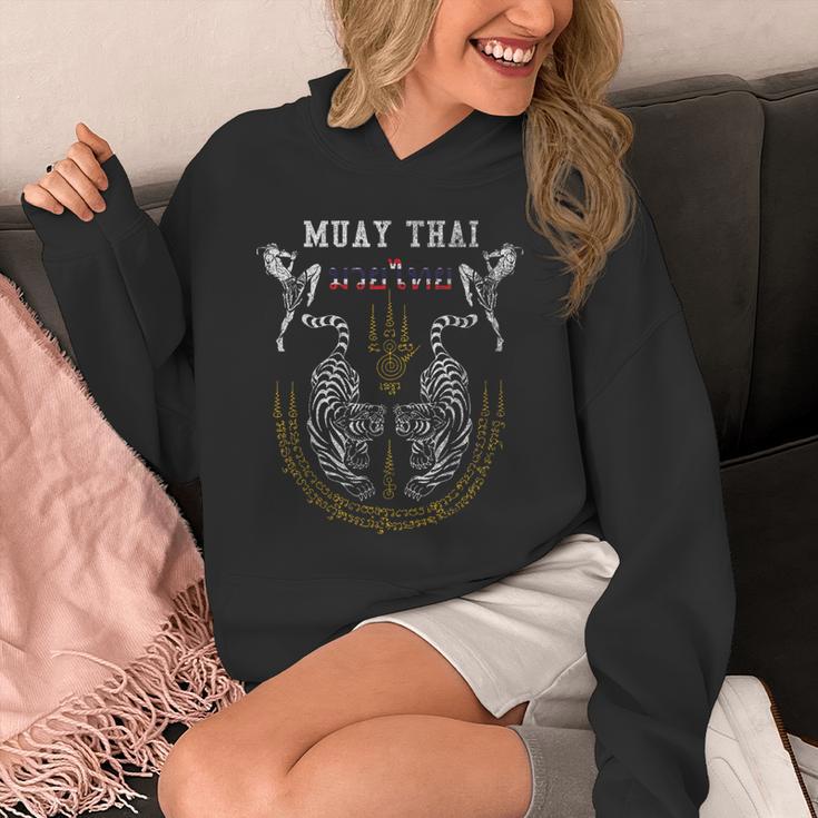 Twin Tiger Sak Yant Muay Thai Fighter Tee Martial Art Unisex Hoodie