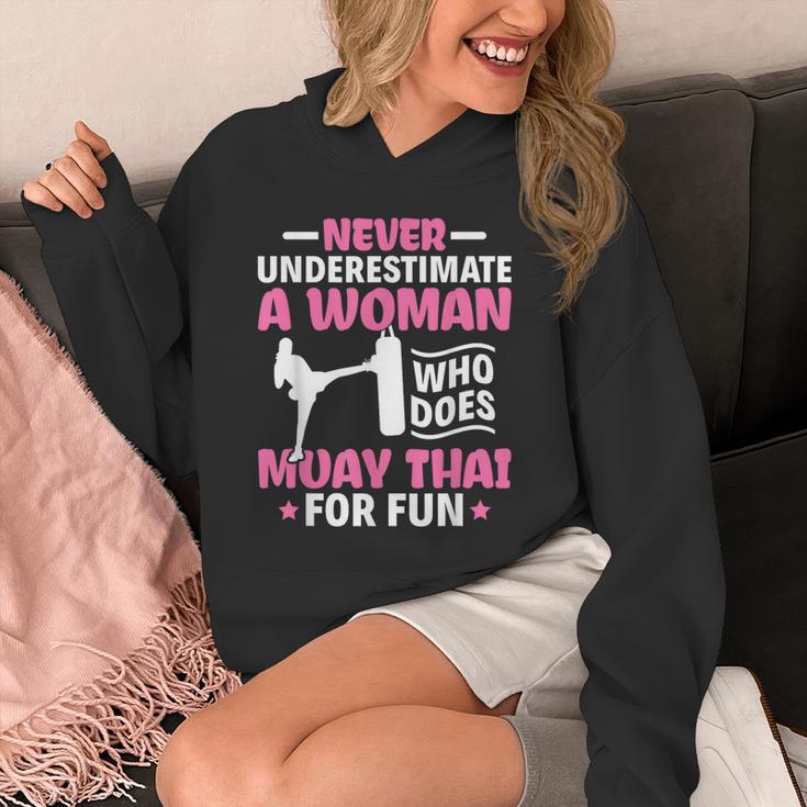 Never Underestimate A Woman Thai Boxing Muay Thai Fighter Unisex Hoodie Never Underestimate A Woman Thai Boxing Muay Thai Fighter Unisex Hoodie
