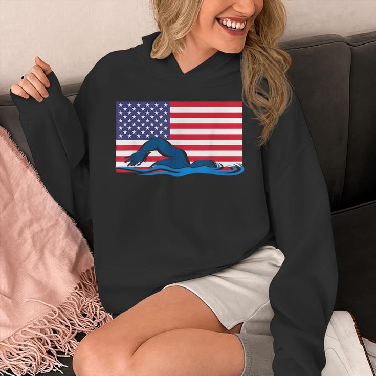 USA Flag Swimmer Swimming Sport Athlete Swim Swimming Unisex Hoodie USA Flag Swimmer Swimming Sport Athlete Swim Swimming Unisex Hoodie