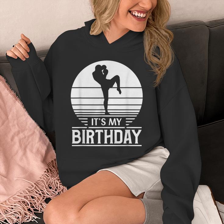 Vintage Birthday Shirt Muay Thai Kickboxer Its My Birthday Unisex Hoodie