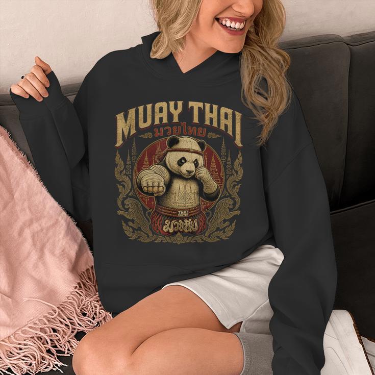 Vintage Muay Thai Gym Thai Boxing Training Fighter Panda Unisex Hoodie