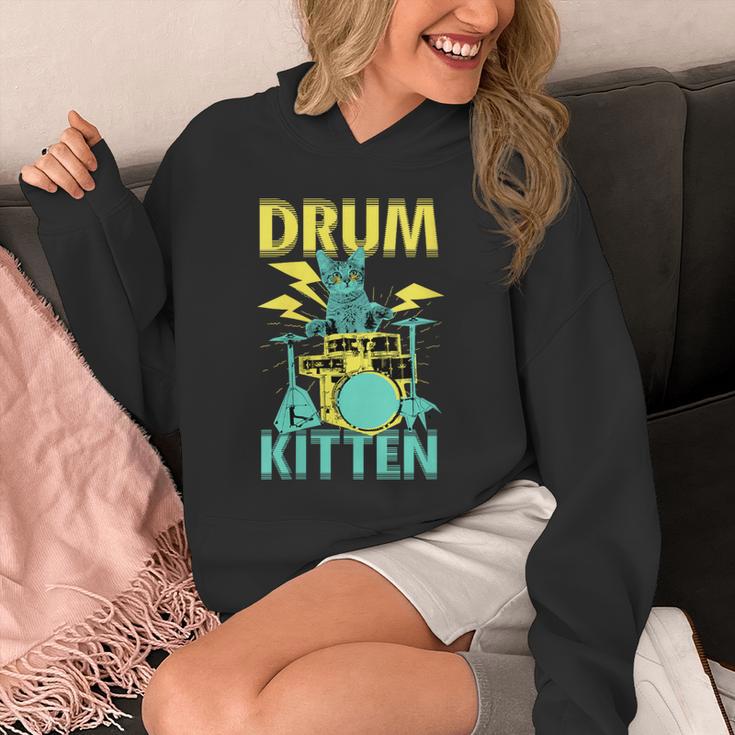 Women's Cute Drummer Cat Drum Kitten Unisex Hoodie Women's Cute Drummer Cat Drum Kitten Unisex Hoodie