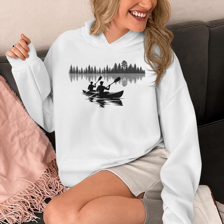 Canoe Silhouette Forest Lake Reflection Unisex Hoodie Canoe Silhouette Forest Lake Reflection Unisex Hoodie