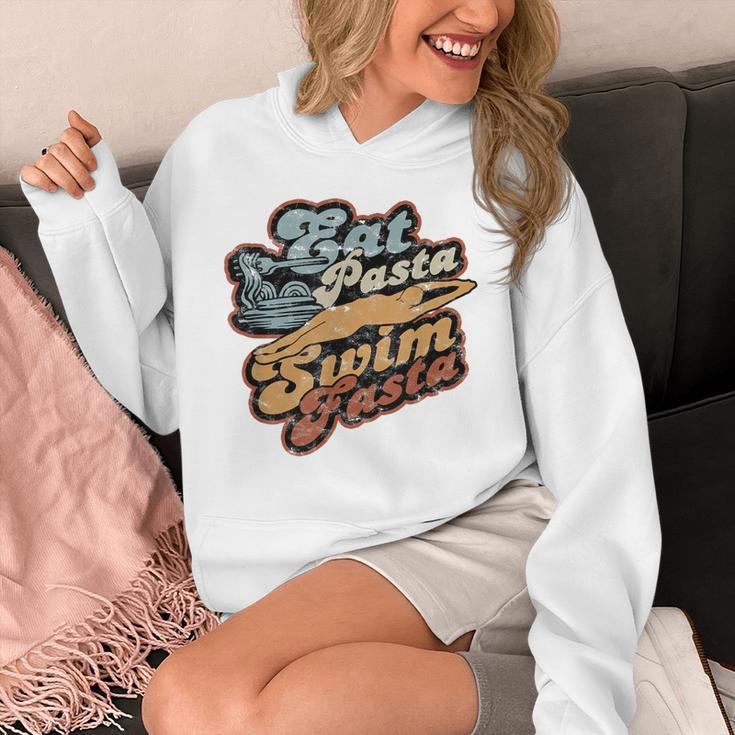 Eat Pasta Swim Fasta Swimmer Vintage Swimming Unisex Hoodie