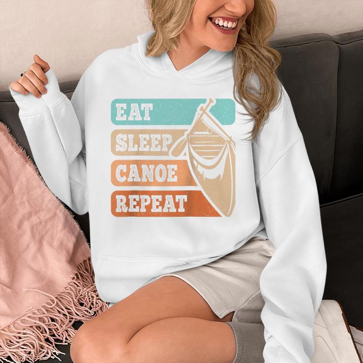 Eat Sleep Canoe Repeat Vintage Canoeing Canoeist Men Boys Raglan Baseball Tee Unisex Hoodie