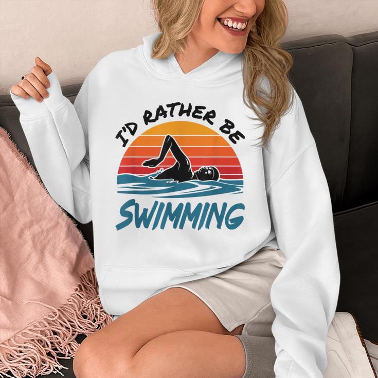 I'd Rather Be Swimming Retro Swim Swimmer Unisex Hoodie I'd Rather Be Swimming Retro Swim Swimmer Unisex Hoodie