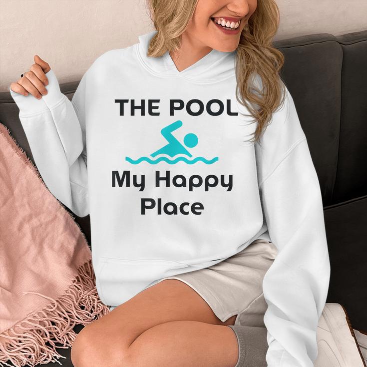 The Pool Is My Happy Place Swimming Quote Unisex Hoodie The Pool Is My Happy Place Swimming Quote Unisex Hoodie