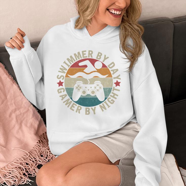 Swimmer By Day Gamer By Night Swimming Swim Gaming Unisex Hoodie