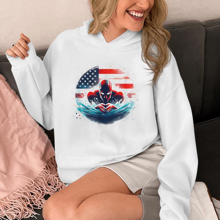 Swimming United States American Swimming Apparel Swimming Unisex Hoodie