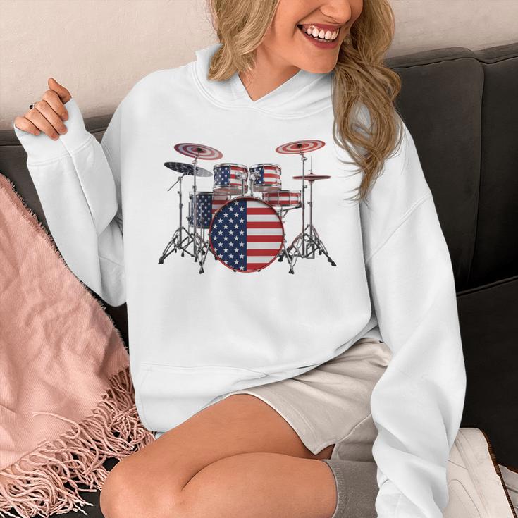 USA Patriotic Drum Kit American Flag Drum Set Unisex Hoodie USA Patriotic Drum Kit American Flag Drum Set Unisex Hoodie