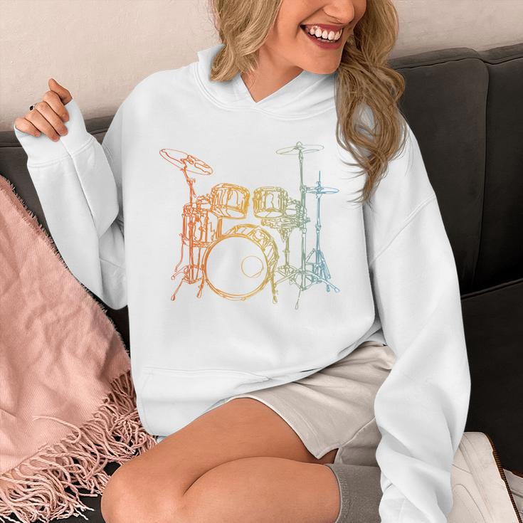 Vintage Drummer Drum Kit Unisex Hoodie