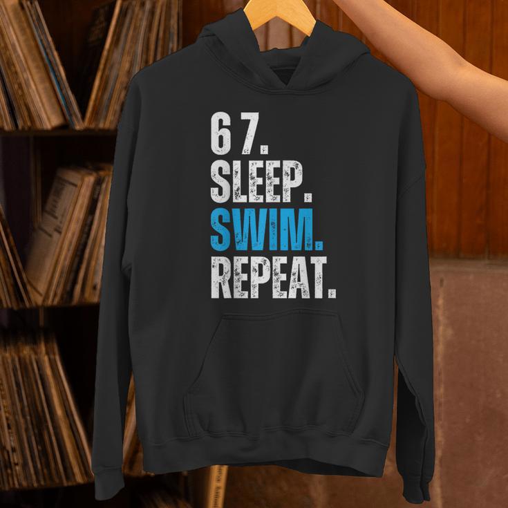 67 Sleep Swim Repeat Swimming Swimmer 67 Meme Unisex Hoodie