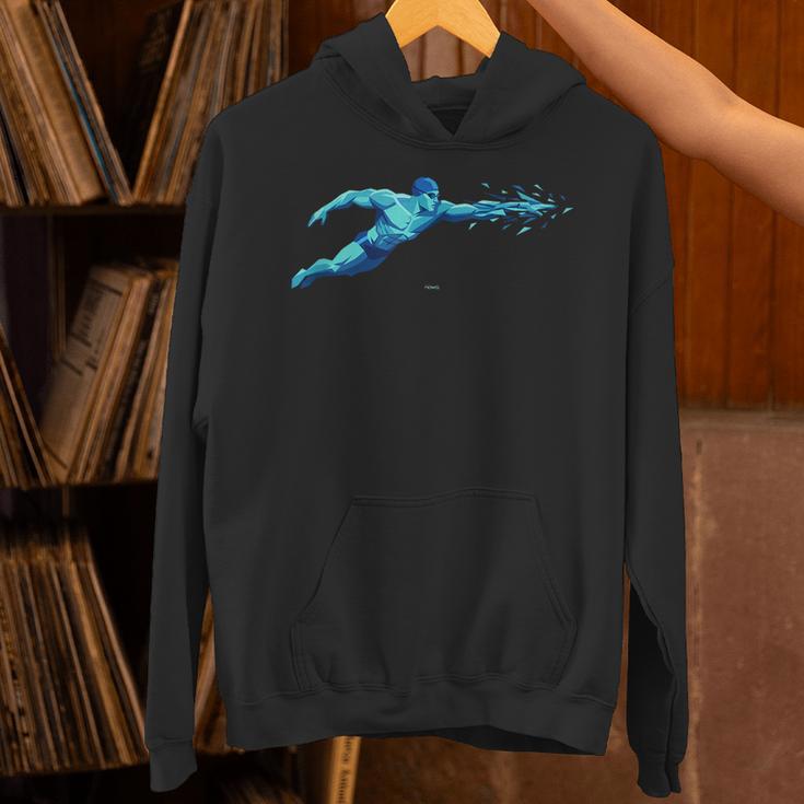 Blue Water Swimming In Freestyle Stroke Unisex Hoodie Blue Water Swimming In Freestyle Stroke Unisex Hoodie