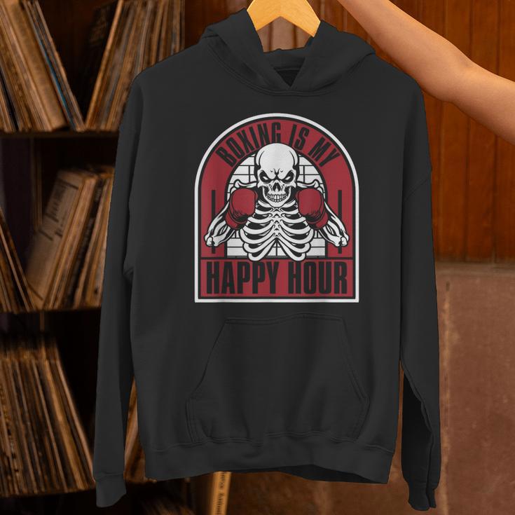 Boxing Is My Happy Hour Muay Thai Kickboxer Fan Boxing Unisex Hoodie