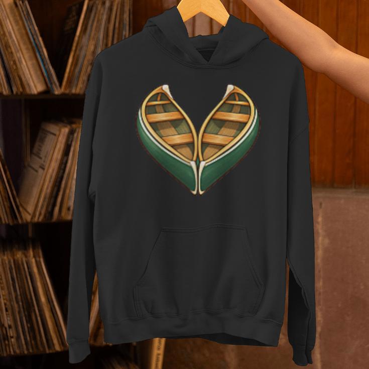 Canoe Heart Cute Minimalist Paddling Adventure Unisex Hoodie