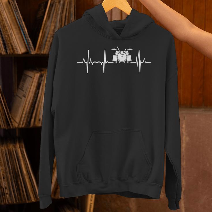 Drum Kit Cardiogram Drum Musician ECG Unisex Hoodie