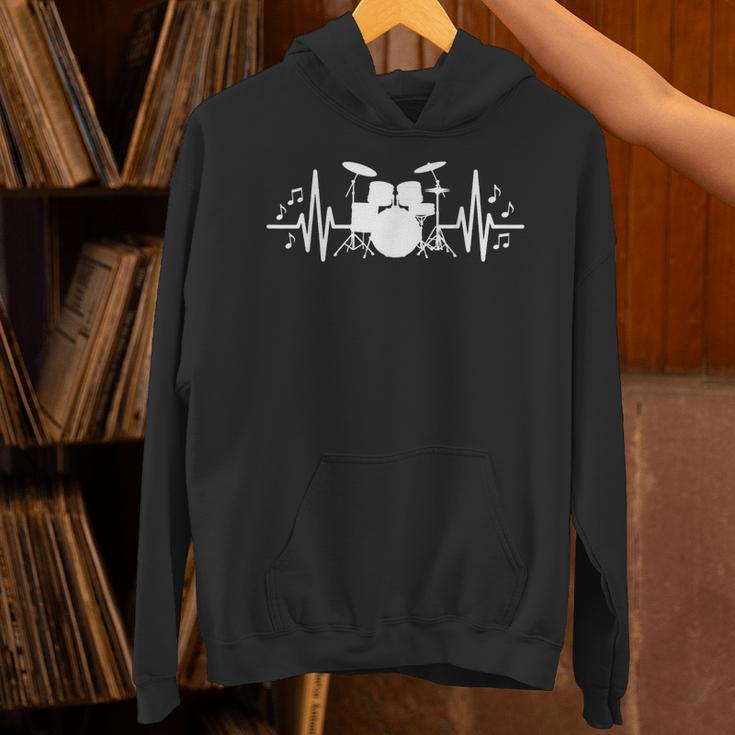 Drum Kit Heartbeat Drummer Music Lover EKG Pulse Set Note Unisex Hoodie Drum Kit Heartbeat Drummer Music Lover EKG Pulse Set Note Unisex Hoodie