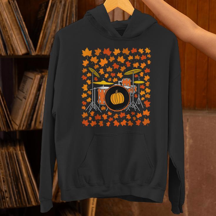 Drum Kit With Leaves Fall Drummer Autumn Musician Unisex Hoodie Drum Kit With Leaves Fall Drummer Autumn Musician Unisex Hoodie