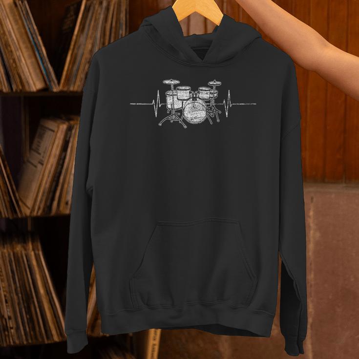 ECG Heartbeat Music Lovers Drumsticks Drum Kit Unisex Hoodie ECG Heartbeat Music Lovers Drumsticks Drum Kit Unisex Hoodie