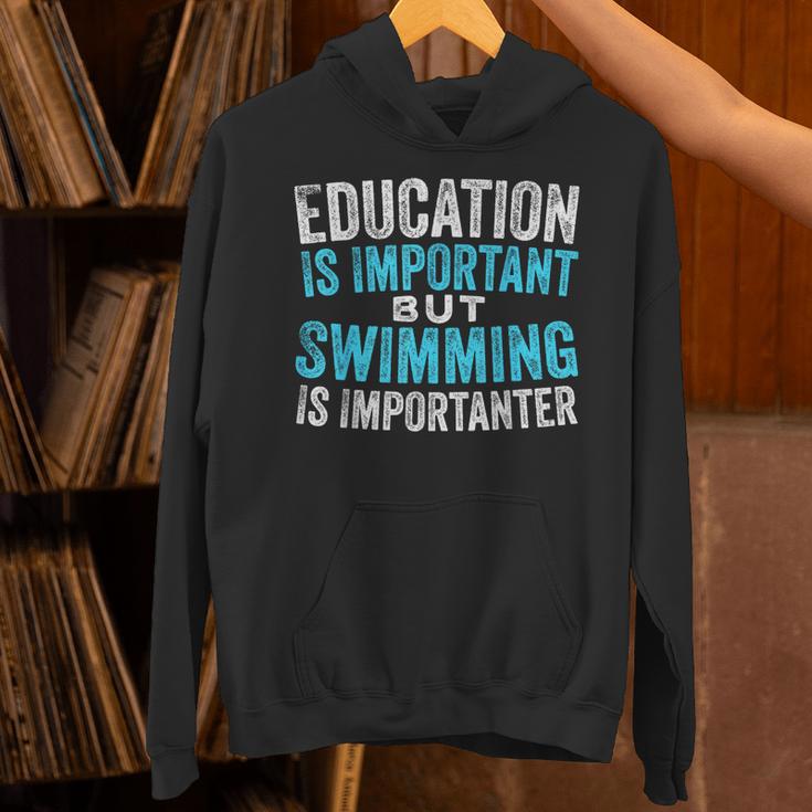 Education Is Important But Swimming Is Importanter Swimmer Unisex Hoodie Education Is Important But Swimming Is Importanter Swimmer Unisex Hoodie