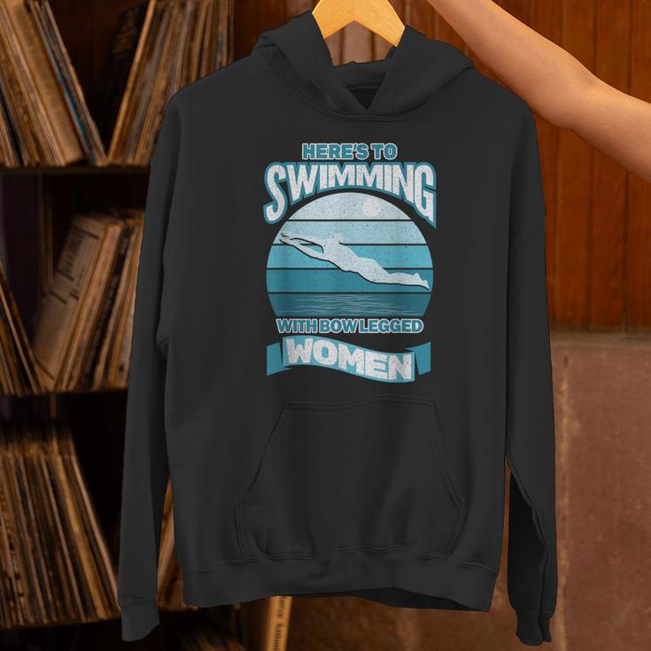 Here's To Swimming With Bow Legged Women Distressed Look Unisex Hoodie Here's To Swimming With Bow Legged Women Distressed Look Unisex Hoodie