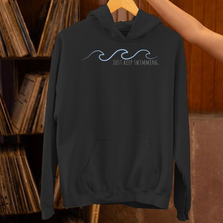 Just Keep Swimming With Aesthetic Wave Motivational Quote Unisex Hoodie Just Keep Swimming With Aesthetic Wave Motivational Quote Unisex Hoodie