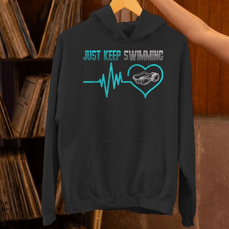 Just Keep Swimming For Swimmers Divers Diving Retro Unisex Hoodie Just Keep Swimming For Swimmers Divers Diving Retro Unisex Hoodie