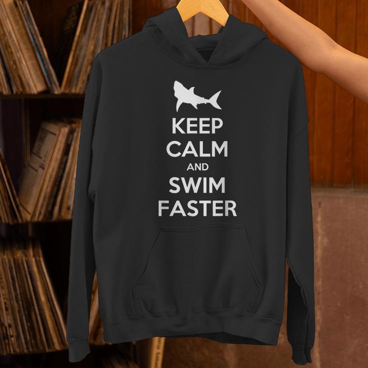 Keep Calm And Swim Faster Swimming T-Shirt Unisex Hoodie