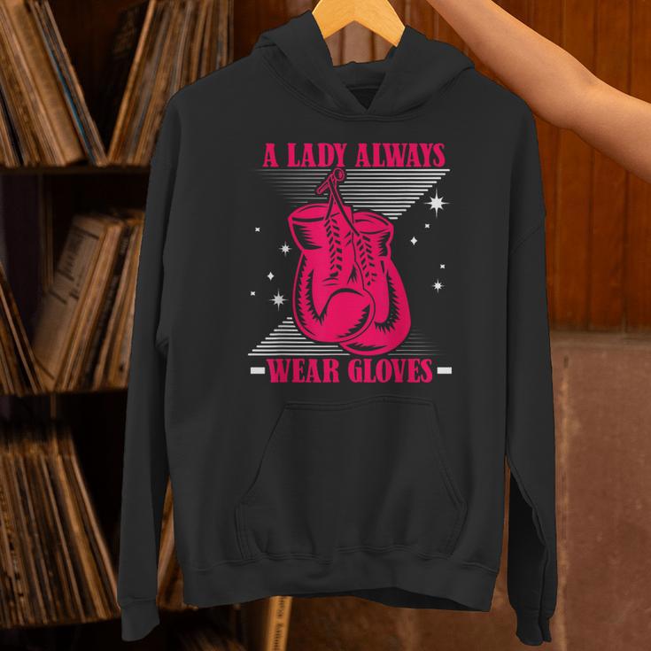 A Lady Always Wear Gloves Kickboxer Fan Muay Thai Boxing Unisex Hoodie A Lady Always Wear Gloves Kickboxer Fan Muay Thai Boxing Unisex Hoodie