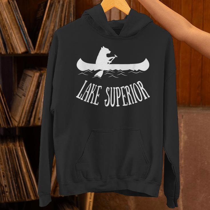 Lake Superior Bear Canoe Upper Peninsula For Yooper Unisex Hoodie Lake Superior Bear Canoe Upper Peninsula For Yooper Unisex Hoodie