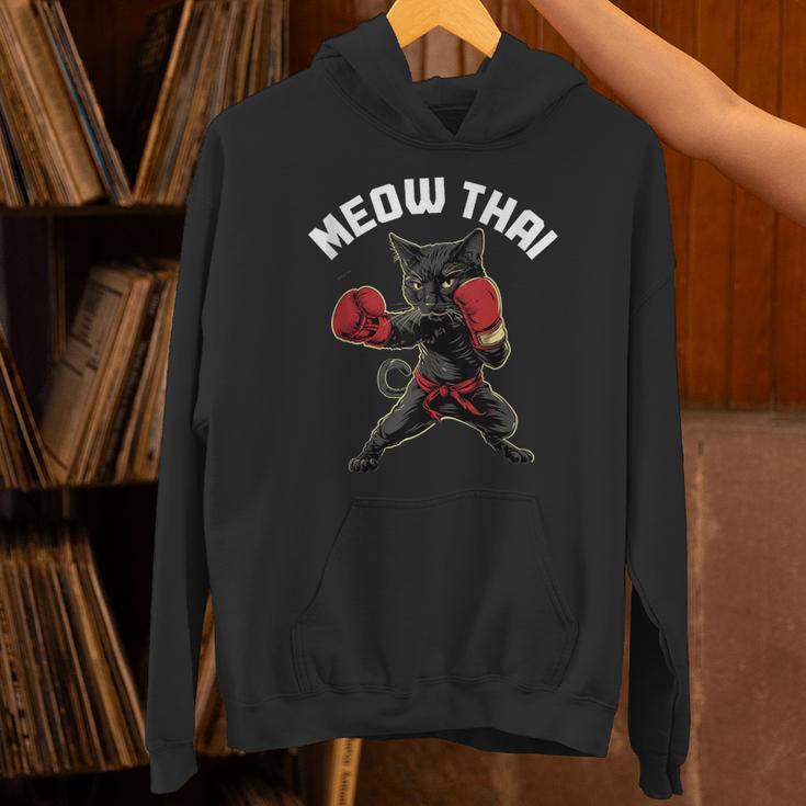 Meow Thai Muay Thai Boxing Cat Martial Arts MMA Boxer Unisex Hoodie