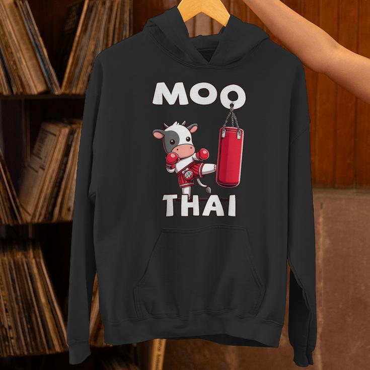 Moo Thai Muay Thai Thai Boxing For Kids Muay Thai Cow Unisex Hoodie Moo Thai Muay Thai Thai Boxing For Kids Muay Thai Cow Unisex Hoodie