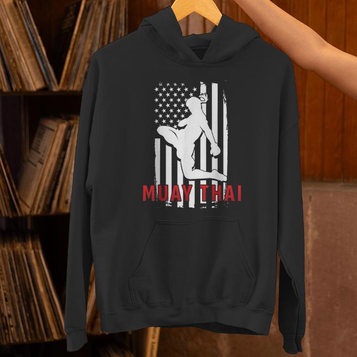 Muay Thai American Flag Fighter Patriotic Unisex Hoodie
