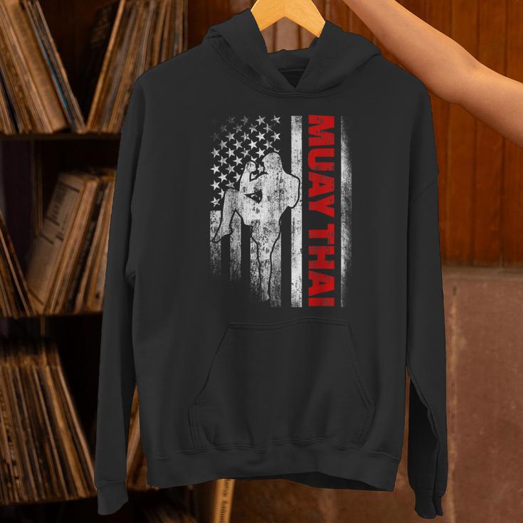 Muay Thai Boxing US American Flag Unisex Hoodie