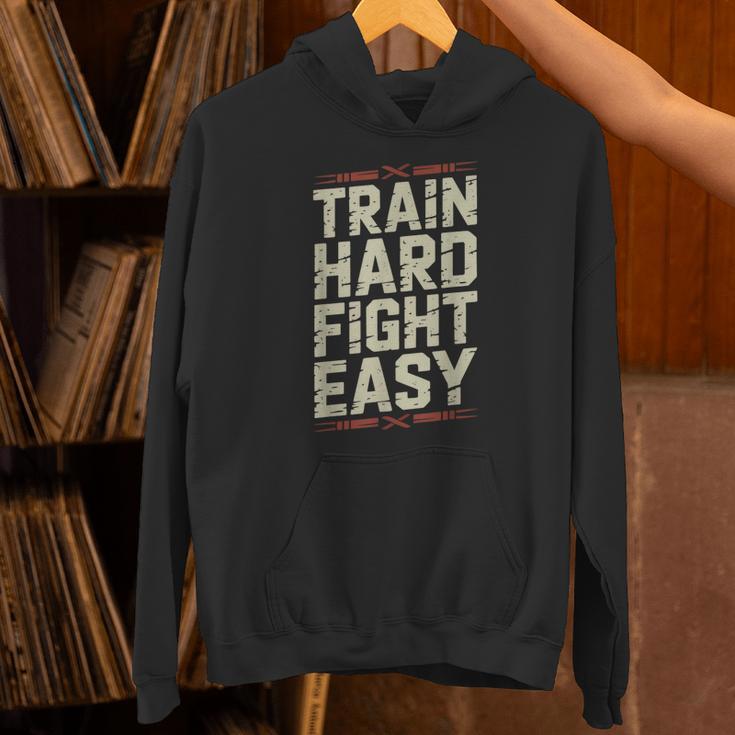 Muay Thai Fighter Train Hard Fight Easy Training Motivation Unisex Hoodie Muay Thai Fighter Train Hard Fight Easy Training Motivation Unisex Hoodie