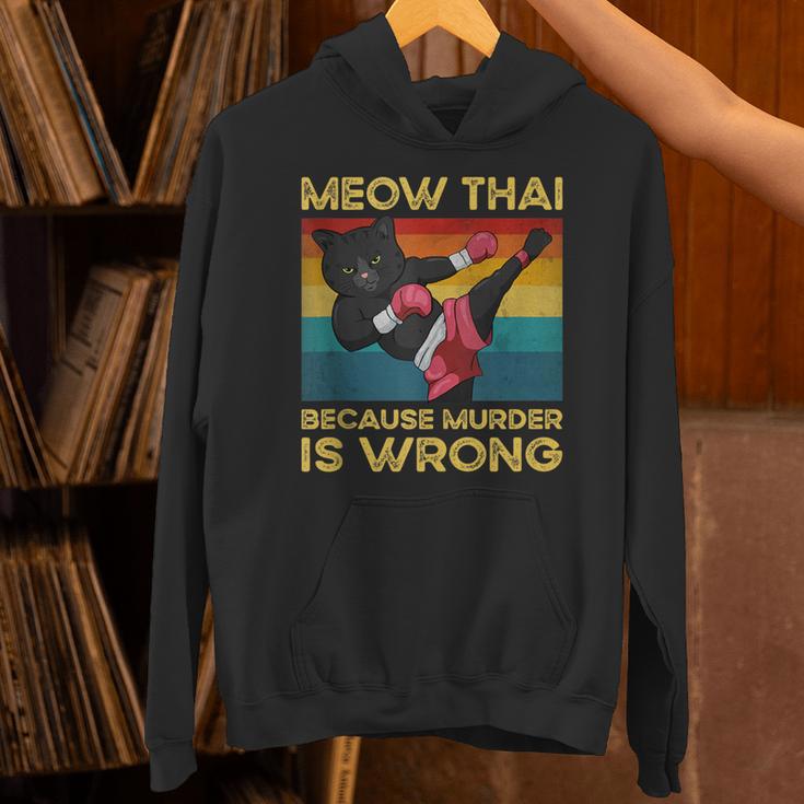Muay Thai Because Murder Is Wrong Cat Meow Thai Unisex Hoodie Muay Thai Because Murder Is Wrong Cat Meow Thai Unisex Hoodie