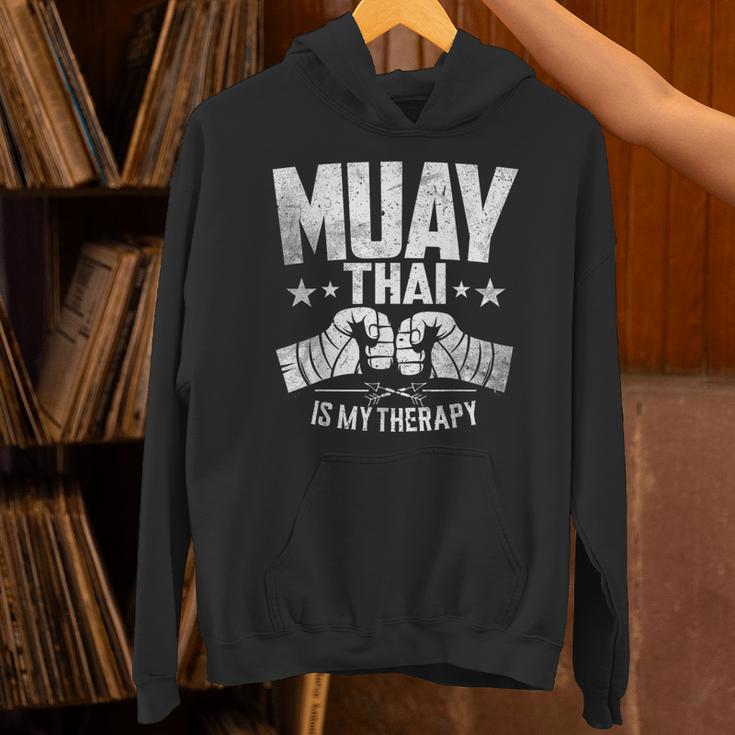 Muay Thai Is My Therapy Muay Thai Lovers Muay Thai Unisex Hoodie
